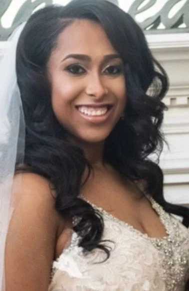 High-quality human hair wedding wig for Black women, designed for bridal looks